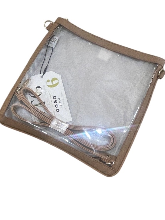 on the go otg24/7 Handbags - NWT On the go OTG247 Clear Crossbody Bag Tan Trim Adjustable Strap gold zip pull